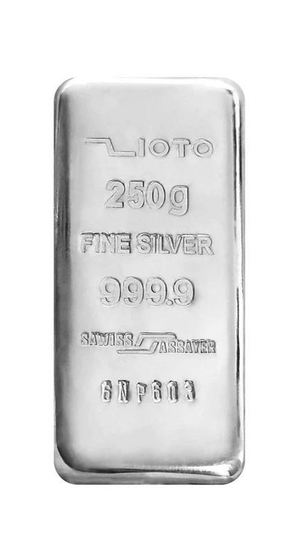 شمش نقره زیوتو 250 گرمی zioto